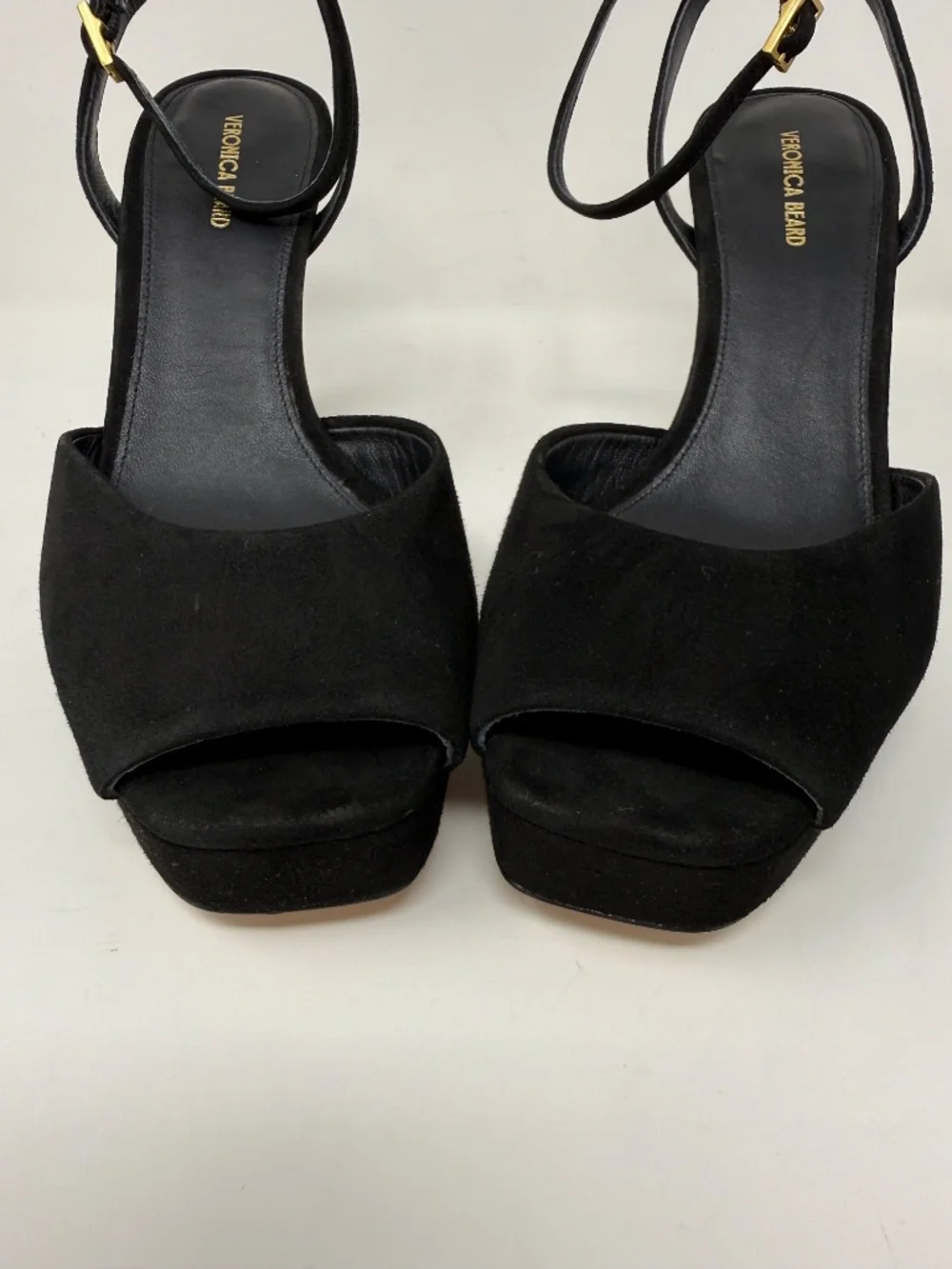 New Veronica Beard Brianne Sandals Black Suede Sz 9.5